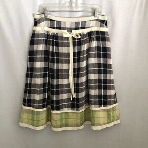 Neesh by DAR Plaid Linen Skirt Preppy NWT